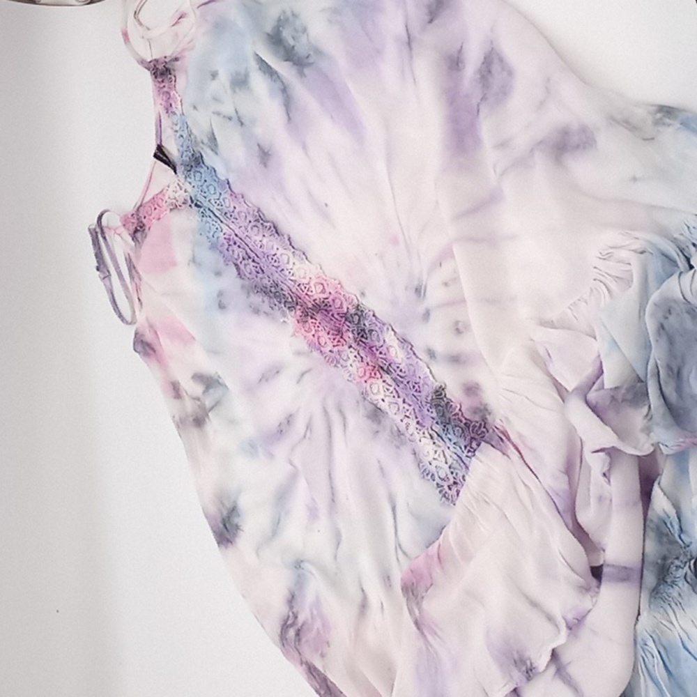 Raviya Tie-Dye Ruffled Dress Swim Cover-Up Pastel‎ Burst S